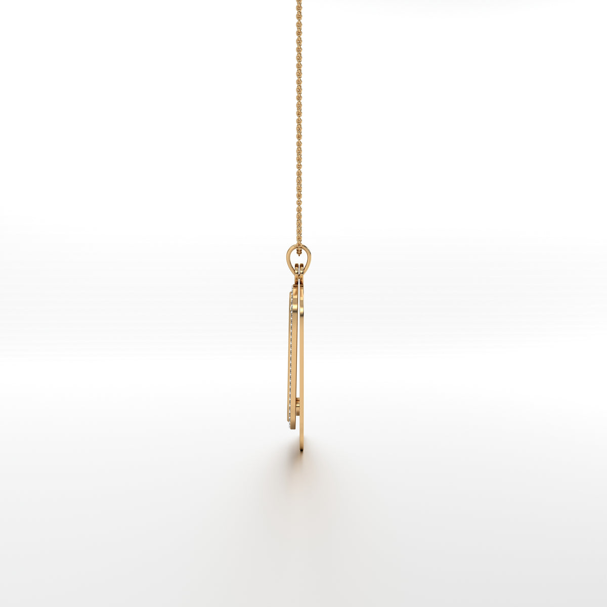 Abhinav Ganesha - Rectangular Gold Double Pendant with Diamond