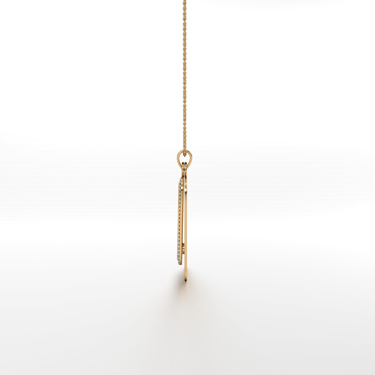 Padma Ganesha - Square Gold Double Pendant with Diamond