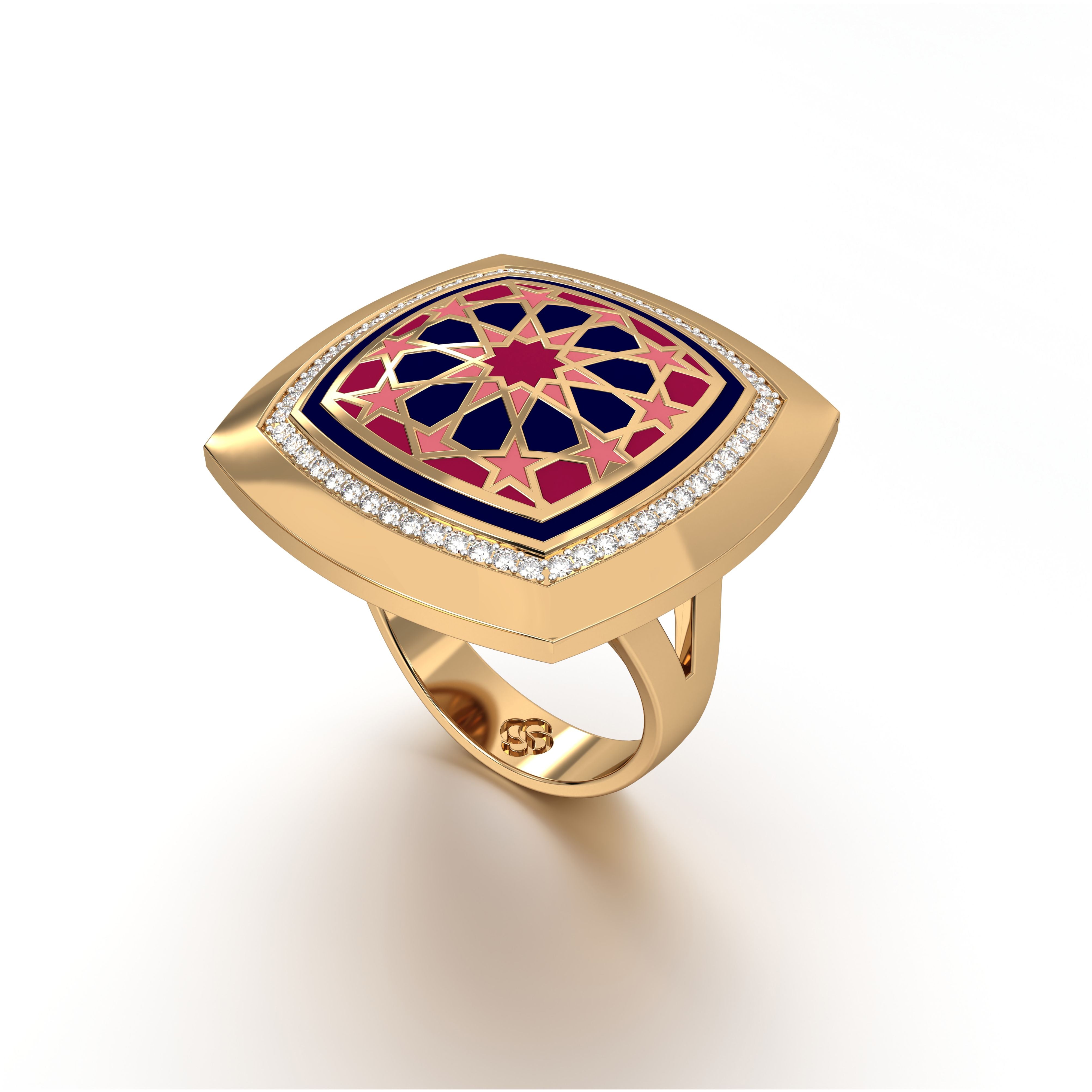 #Pattern & Color_Arabesque Rosette Cardinal Red