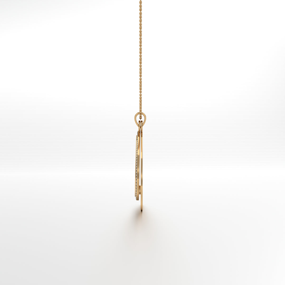 Parna Ganesha - Leaf Gold Double Pendant with Diamond