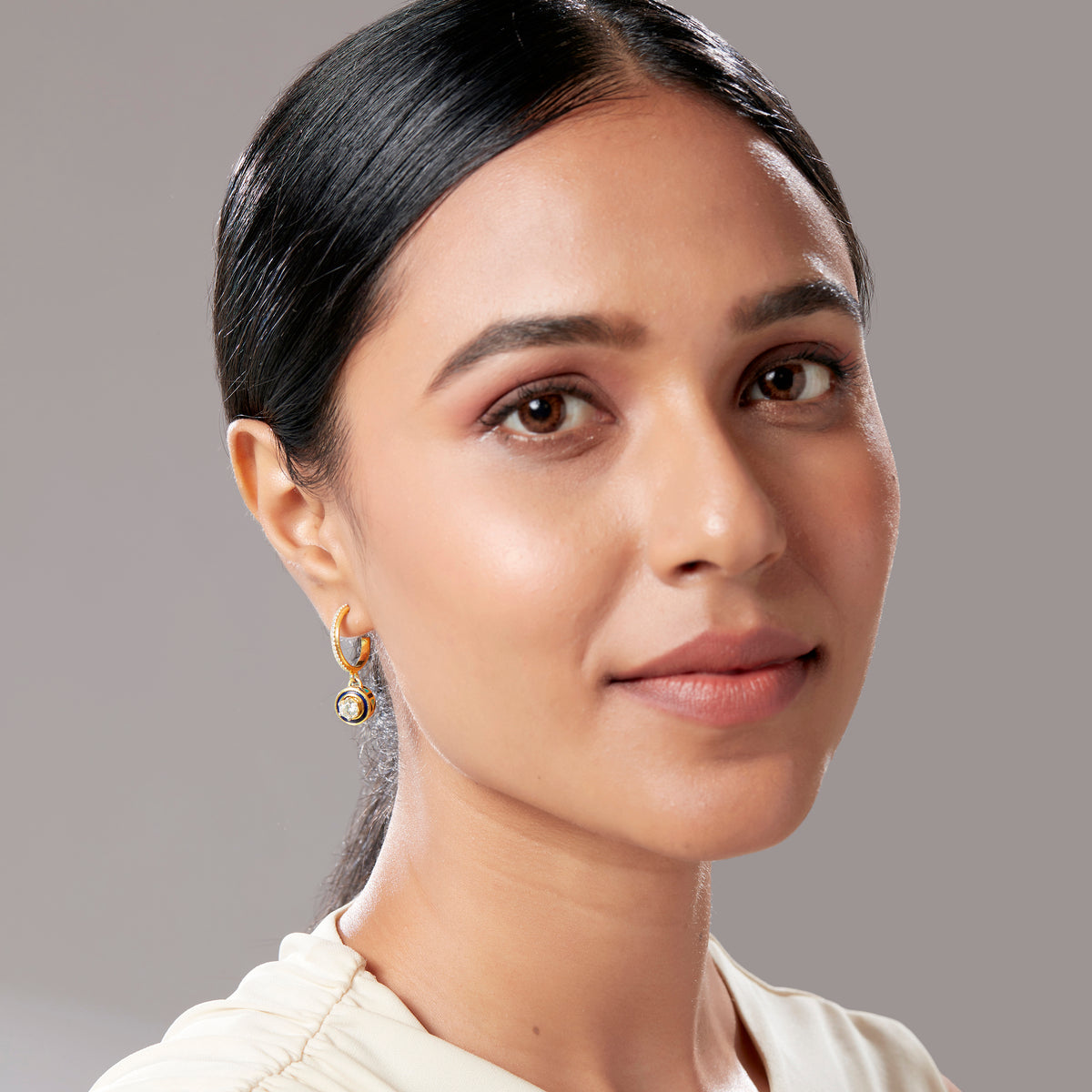 Aaliyah Solitaire Hoop Danglers Small