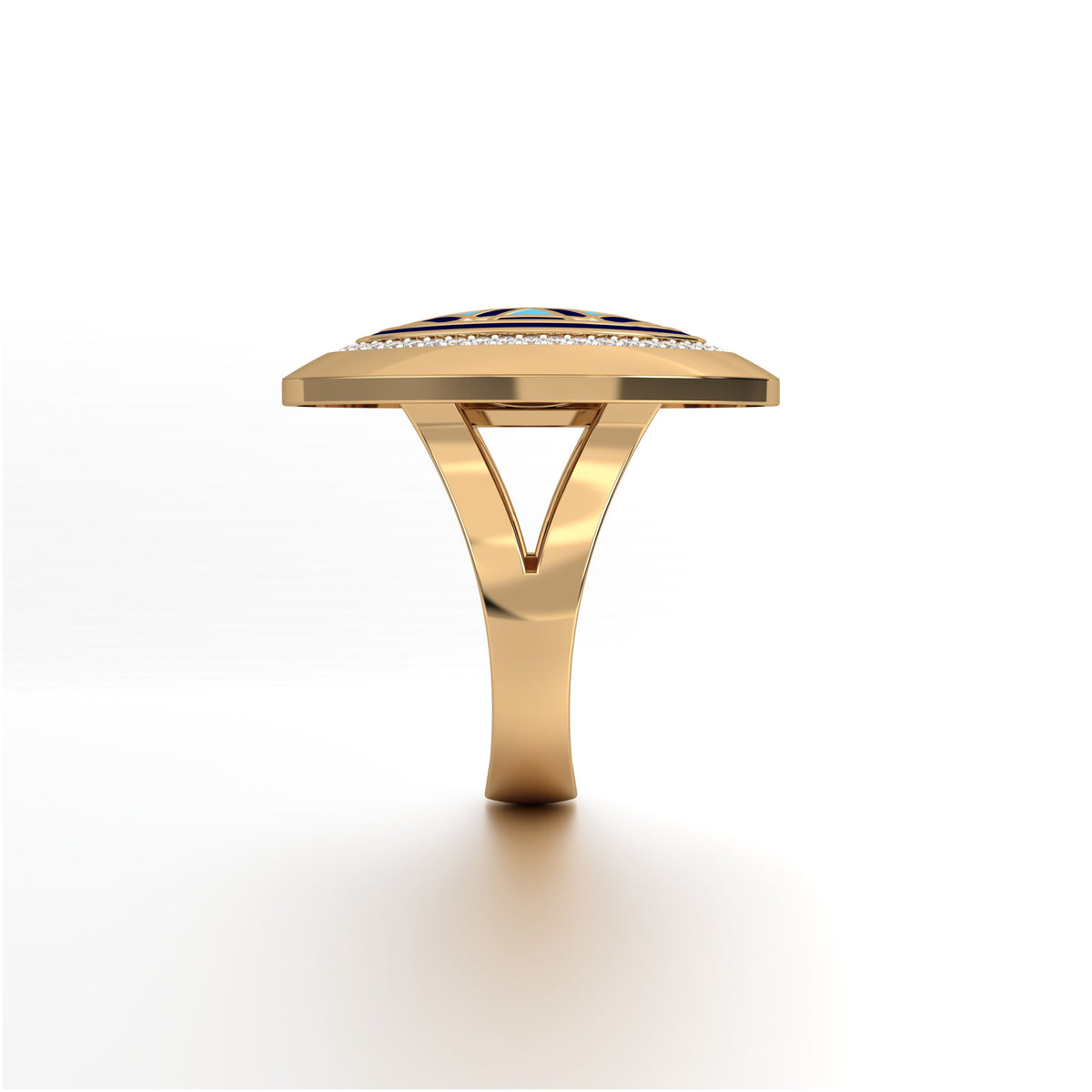 Aynur Vertical Oval Signet Ring Large