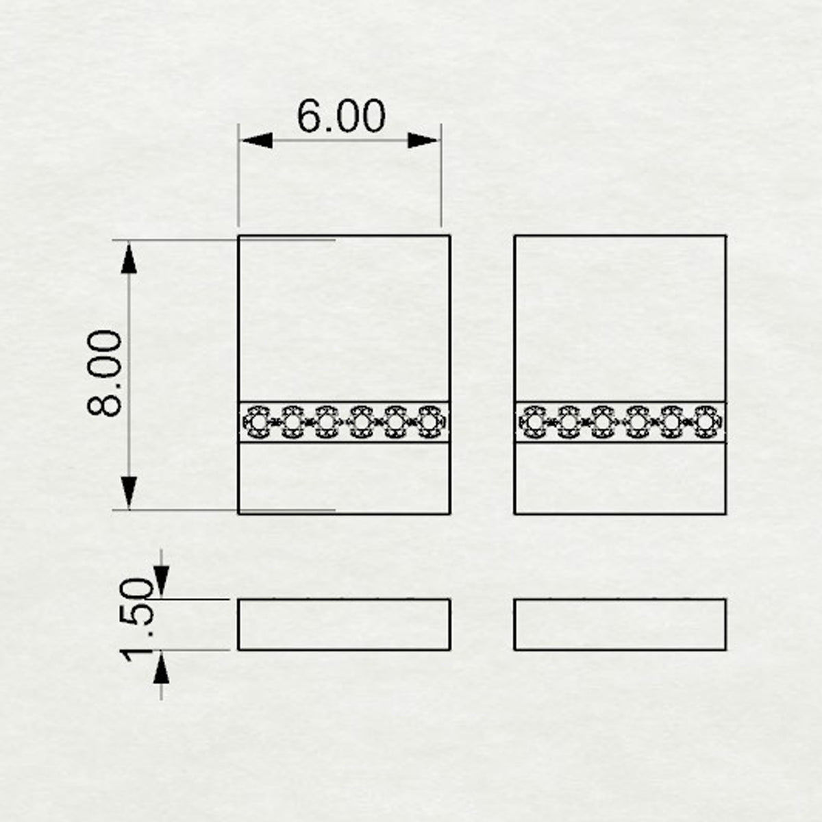 Aurm Rectangle - 'Set the bar' - Studs Small