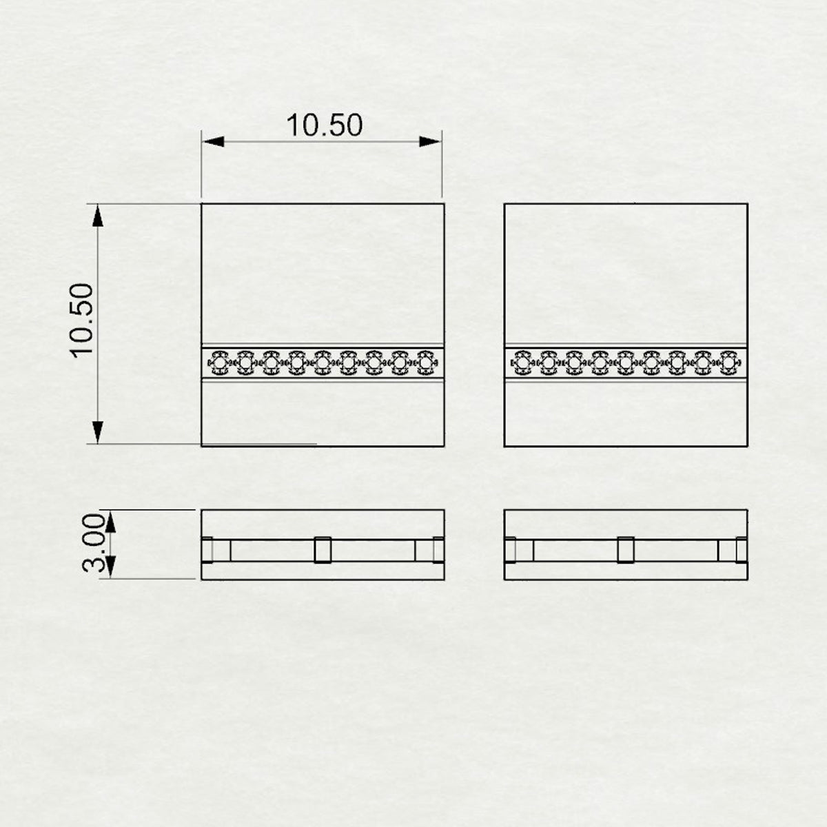 Aurm Square - 'Set the bar' - Studs Medium