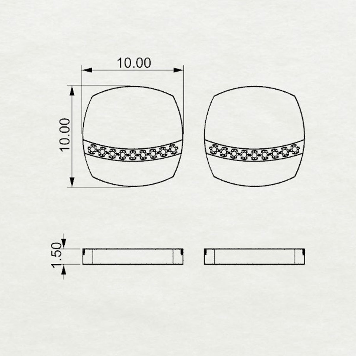 Aurm Cushion - 'Set the bar' - Studs Small