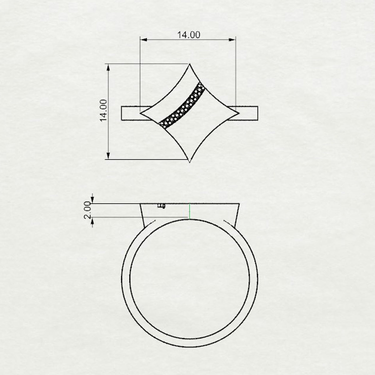 Aurm Kite - 'Set the bar' - Ring Medium