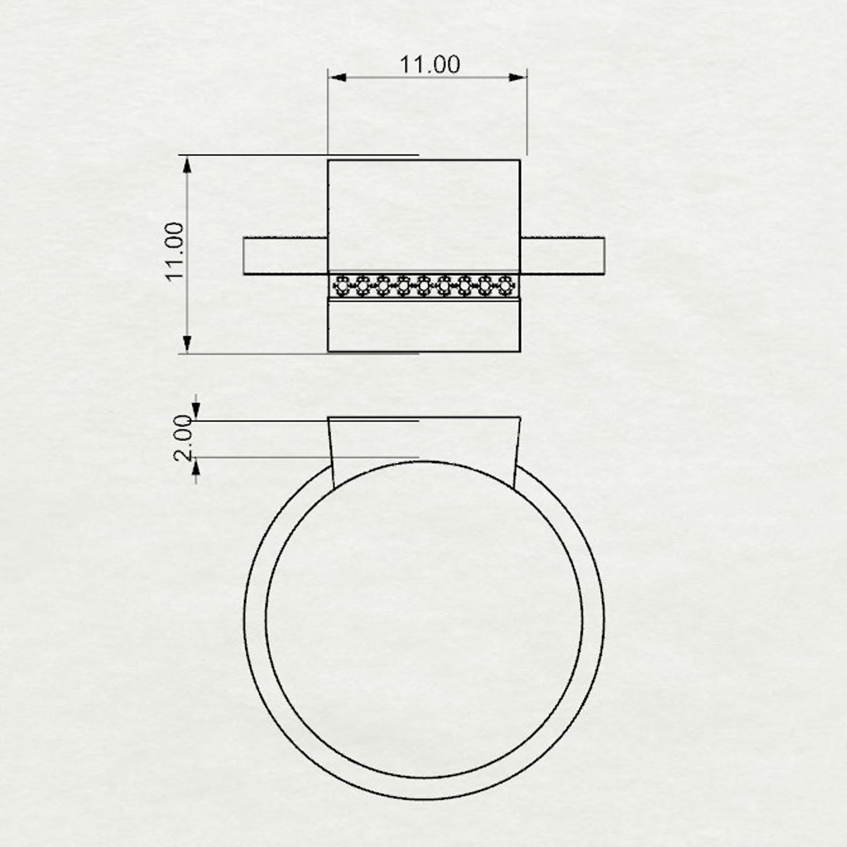 Aurm Square - 'Set the bar' - Ring Medium
