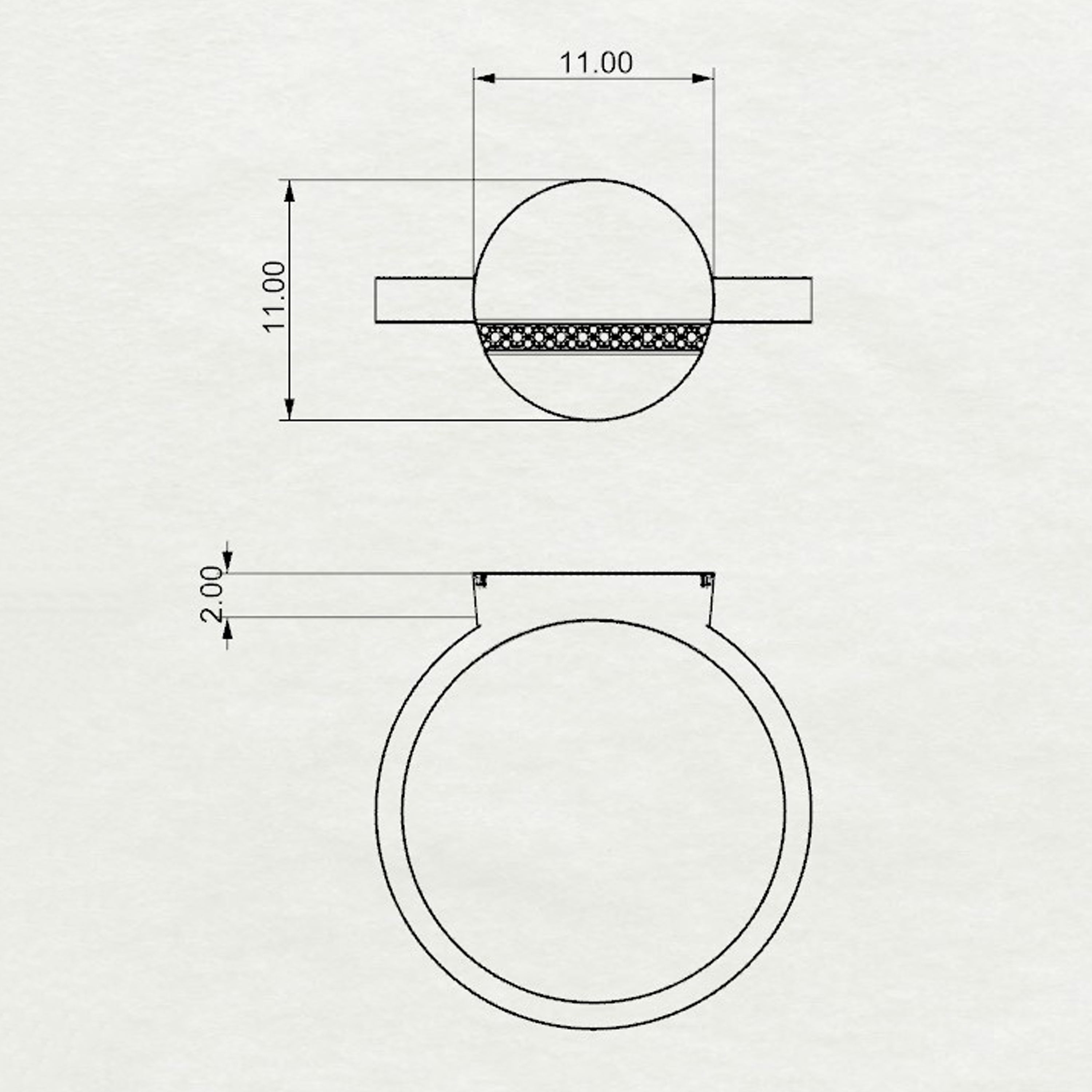 Aurm Circle - 'Set the bar' - Ring Medium