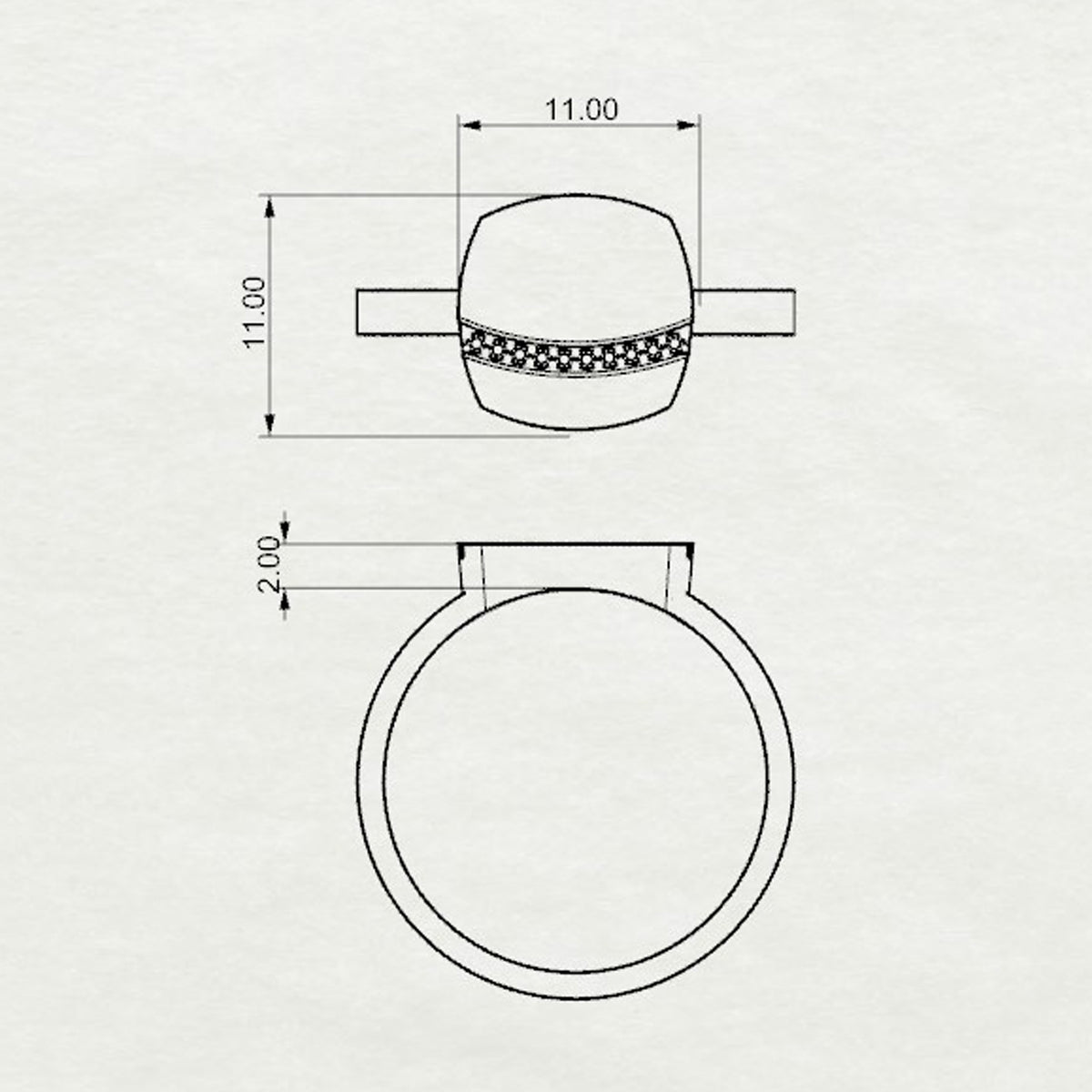 Aurm Cushion - 'Set the bar' - Ring Medium