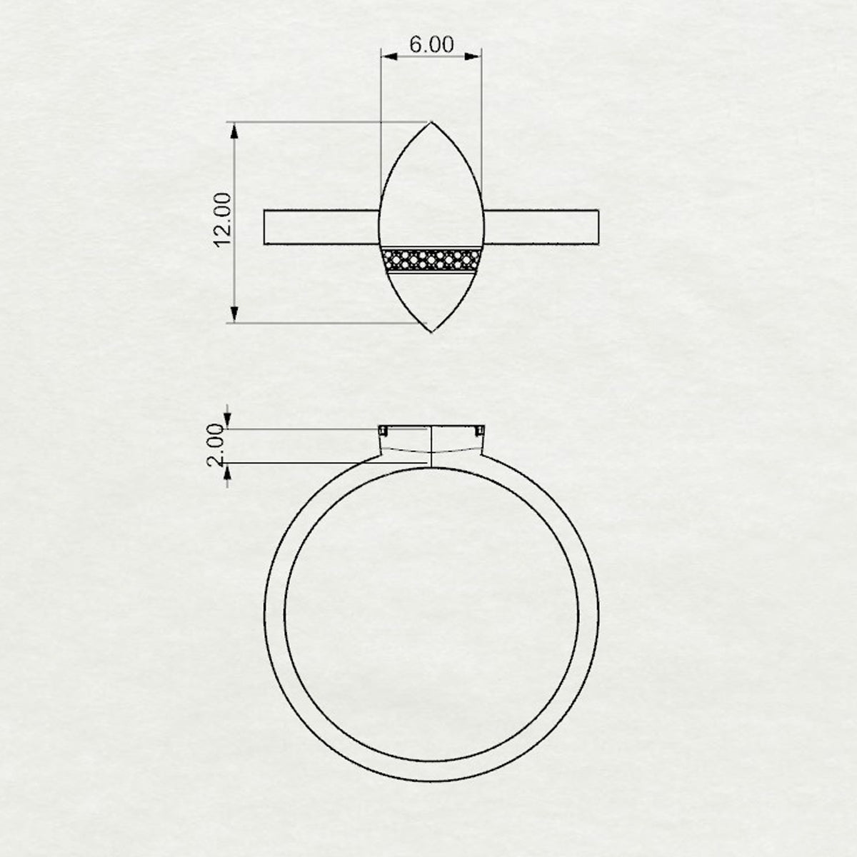 Aurm Marquise - 'Set the bar' - Ring Medium