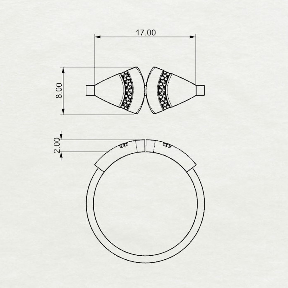 Aurm Trapez - 'Set the bar' - Ring Medium