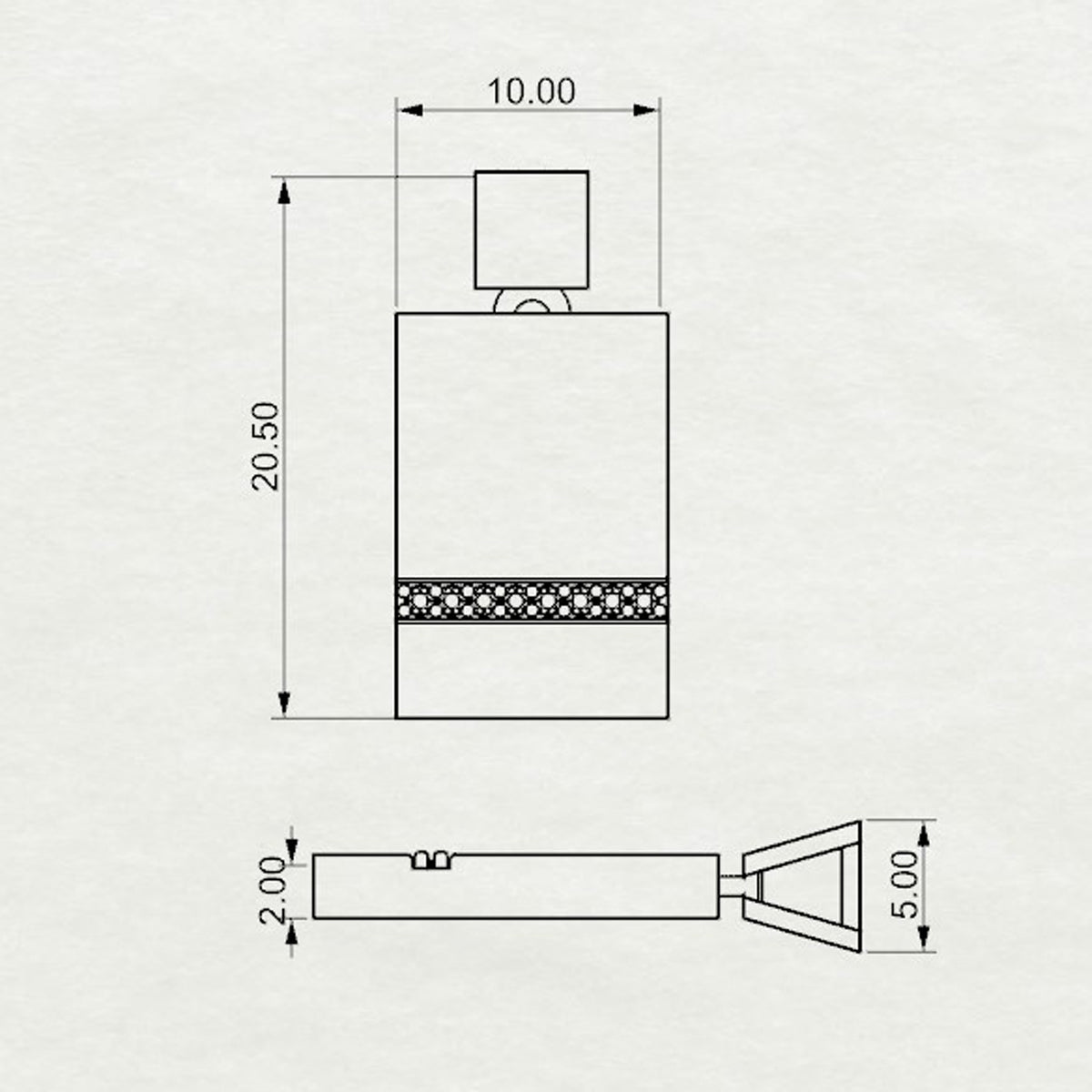 Aurm Rectangle - 'Set the bar' - Loop Pendant Medium