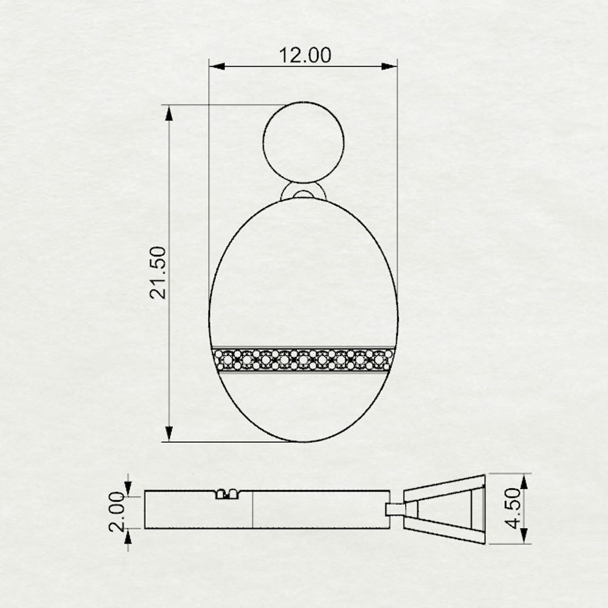 Aurm Oval - 'Set the bar' - Loop Pendant Medium
