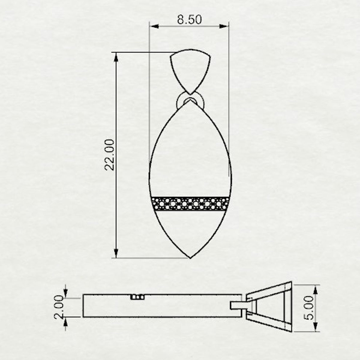 Aurm Marquise - 'Set the bar' - Loop Pendant Medium