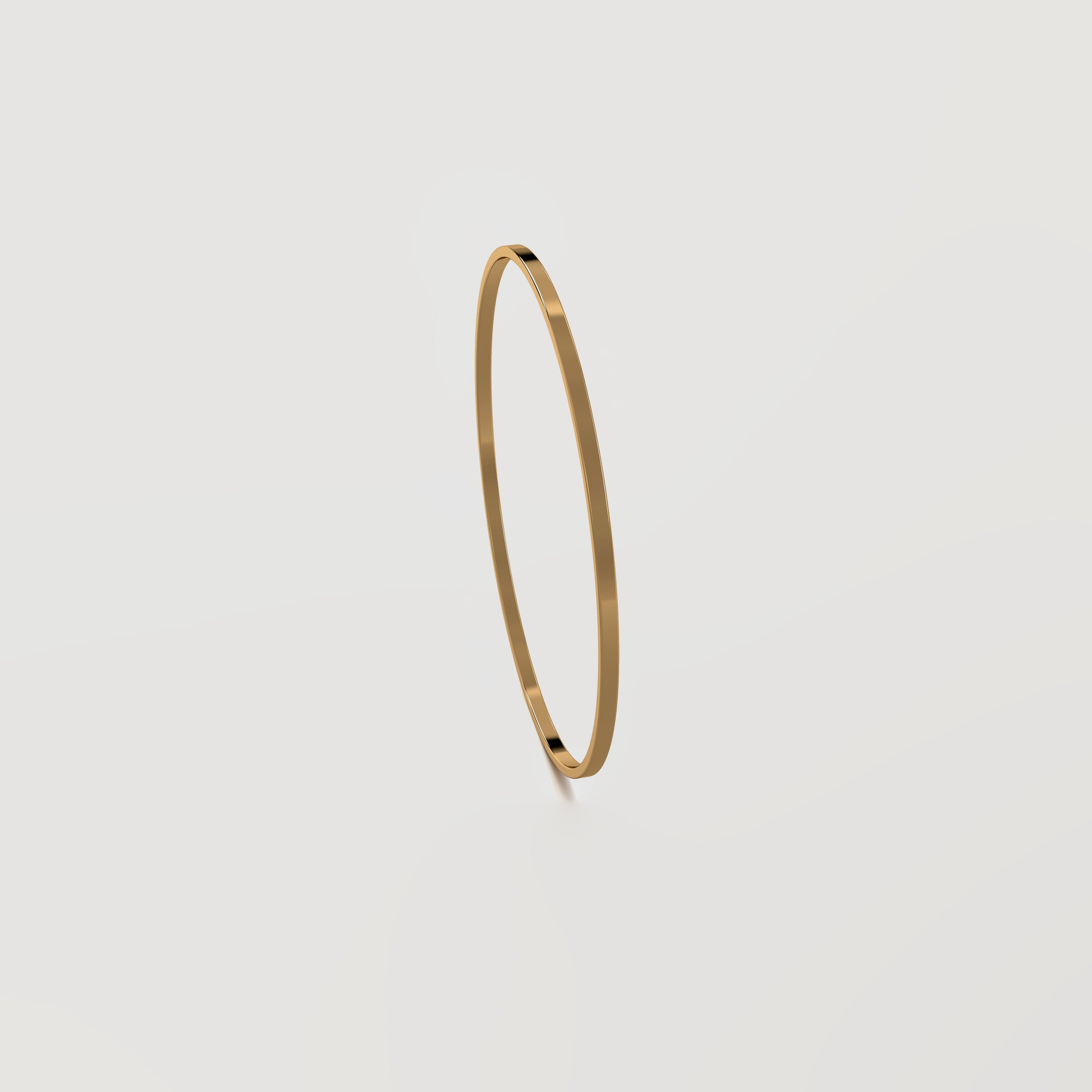 Noor Single Line Plain Gold Bangle Medium
