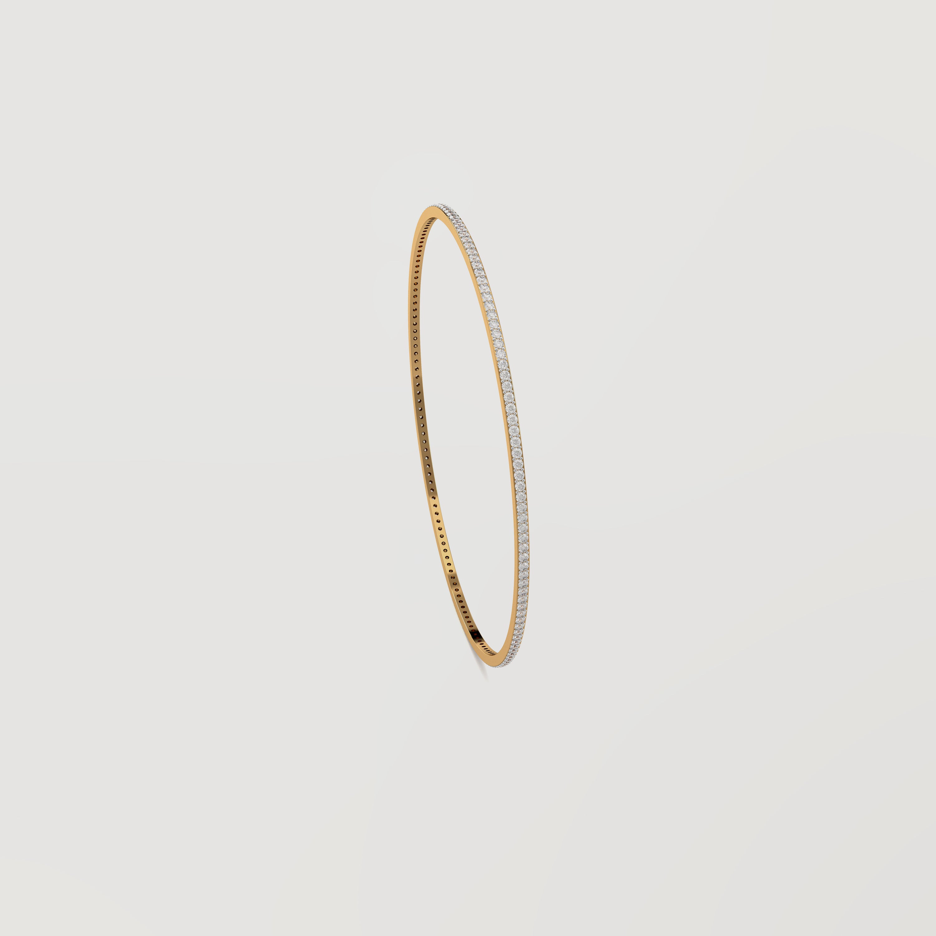 Nora Single Line Diamond Bangle Small