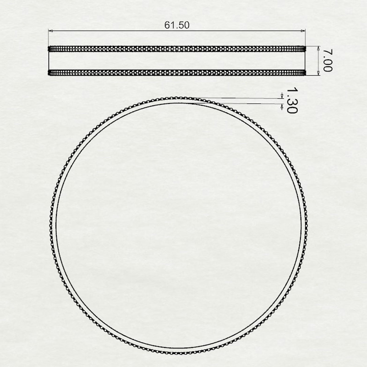 Aurm Broad Bangle With Diamond Lining Large