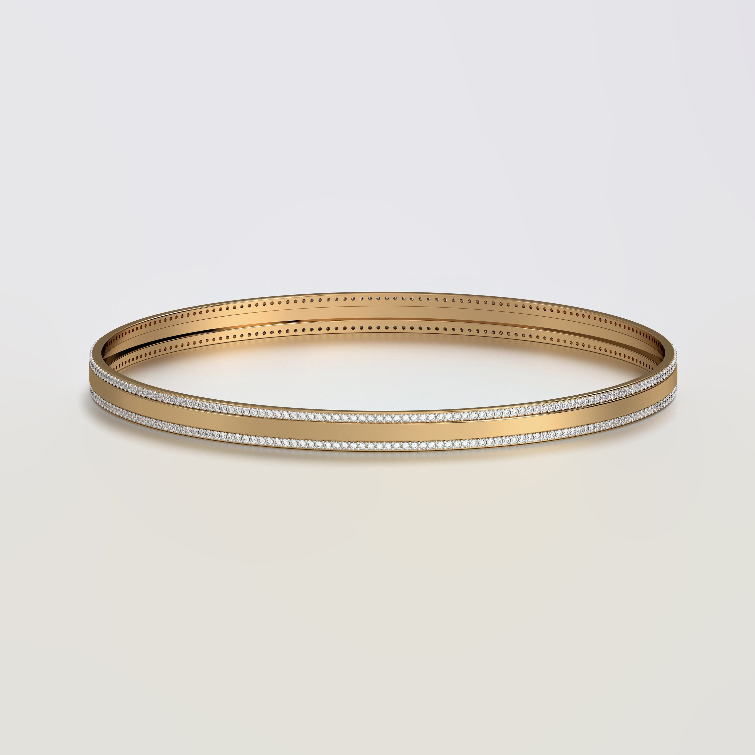 Aurm Slim Bangle With Diamond Lining Medium