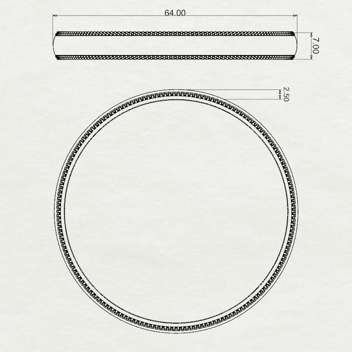 Aurm Broad Curved Bangle with Diamond Lining Large