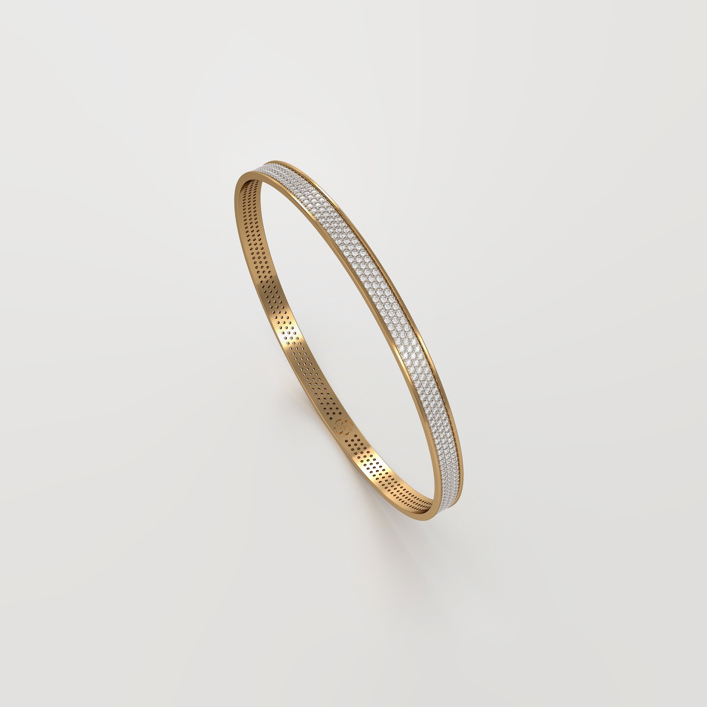 Noor Triple line Diamond Bangle Large