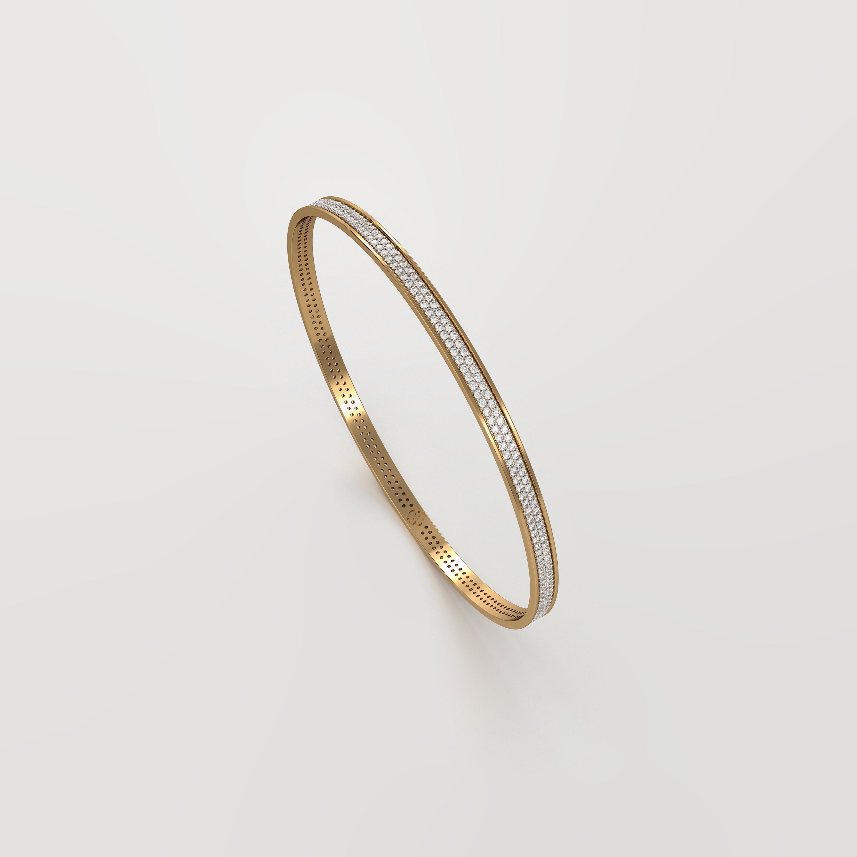 Noor Double Line Diamond Bangle Medium