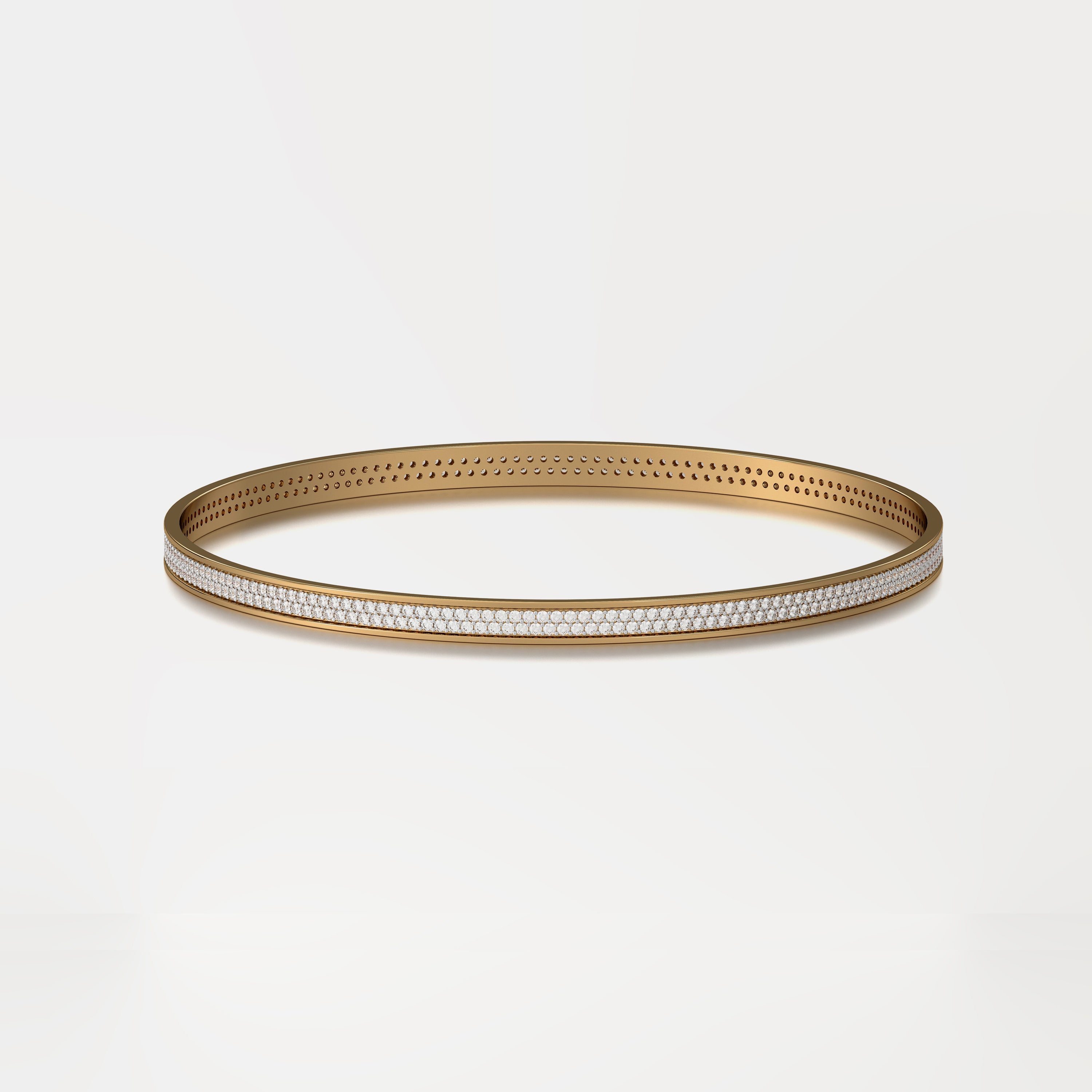 Noor Double Line Diamond Bangle Medium