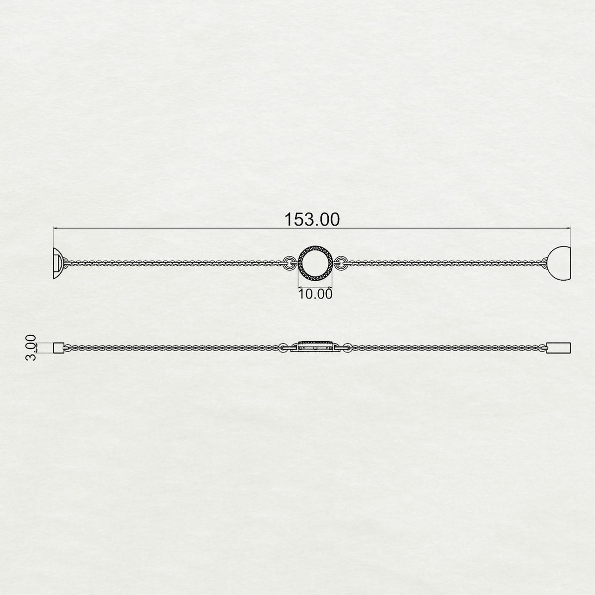 Aurm One Disc- 'with a Diamond Lining' - Bracelet Medium