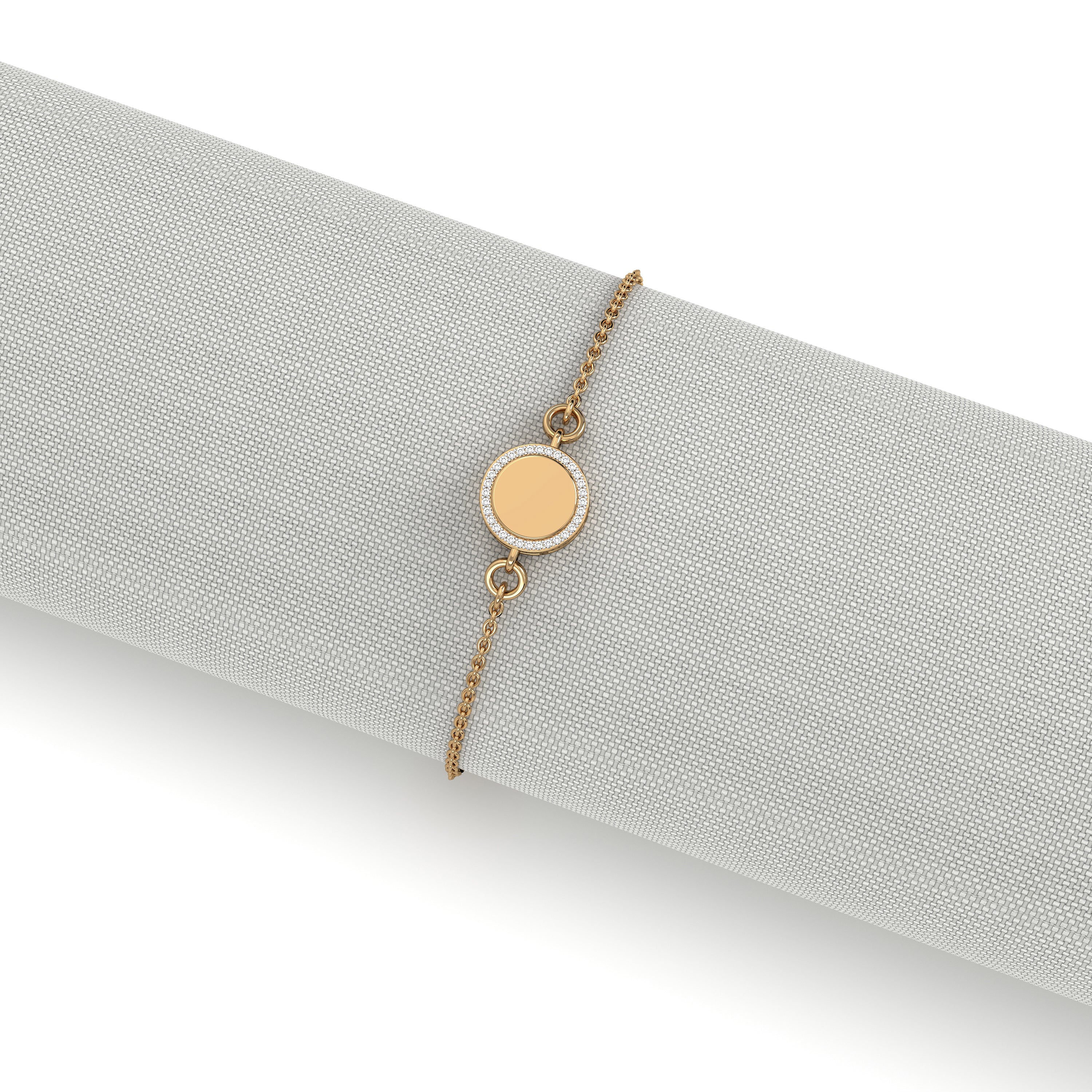 Aurm One Disc- 'with a Diamond Lining' - Bracelet Medium