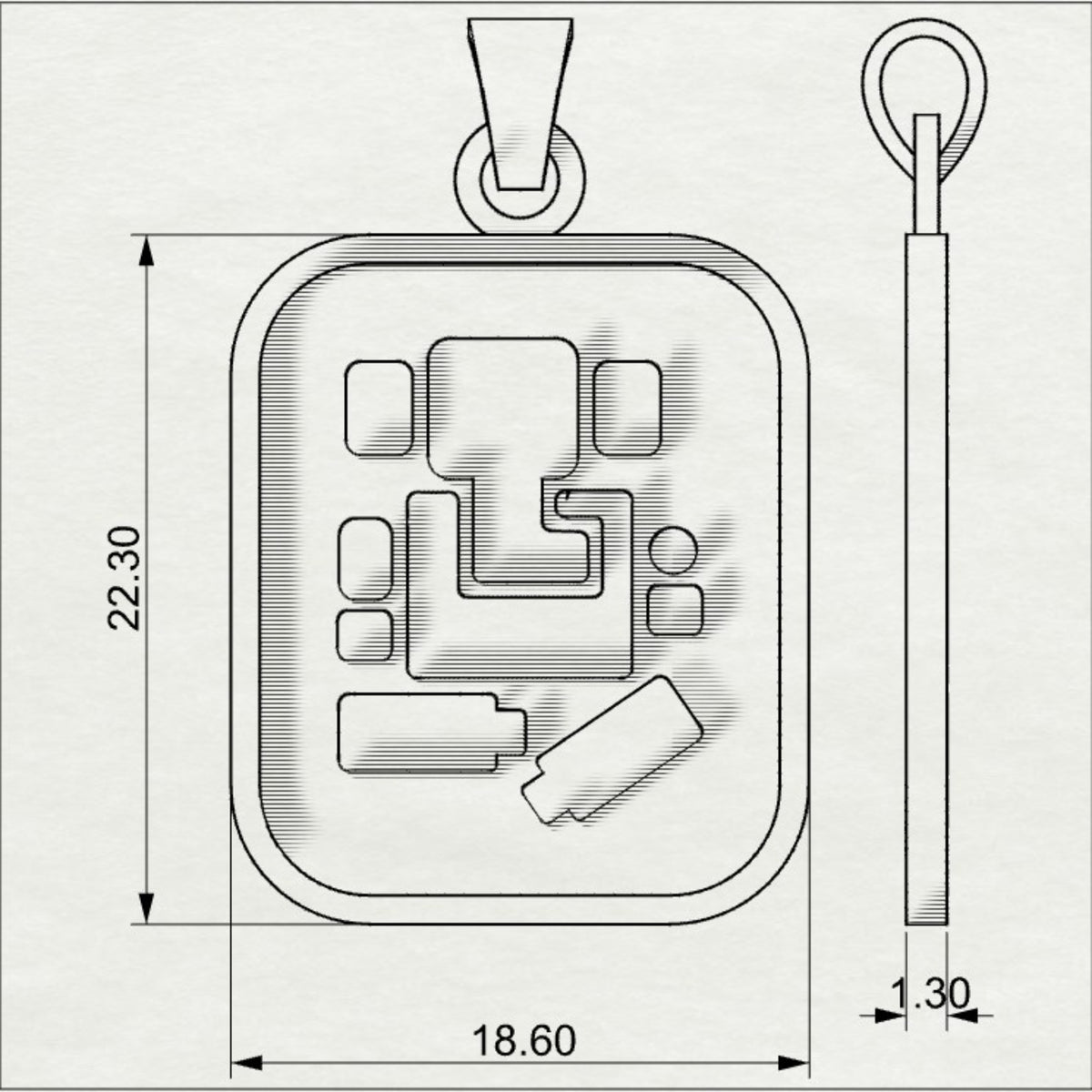 Abhinav Ganesha - Rectangular gold Pendant