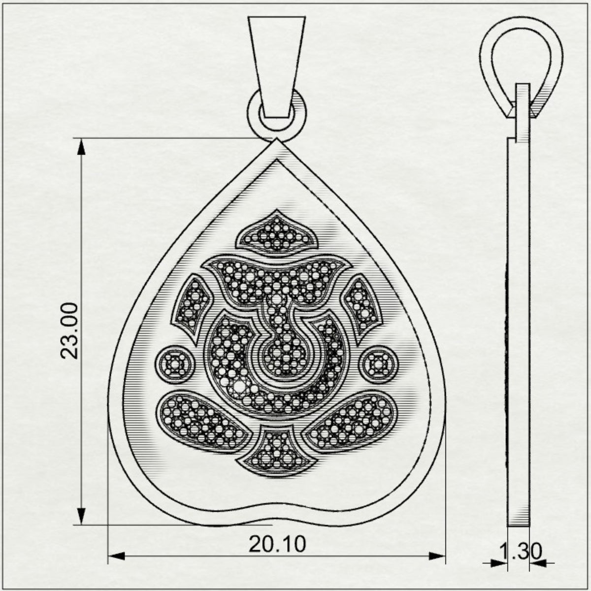 Parna Ganesha - Leaf Gold Pendant with Diamond Detailing