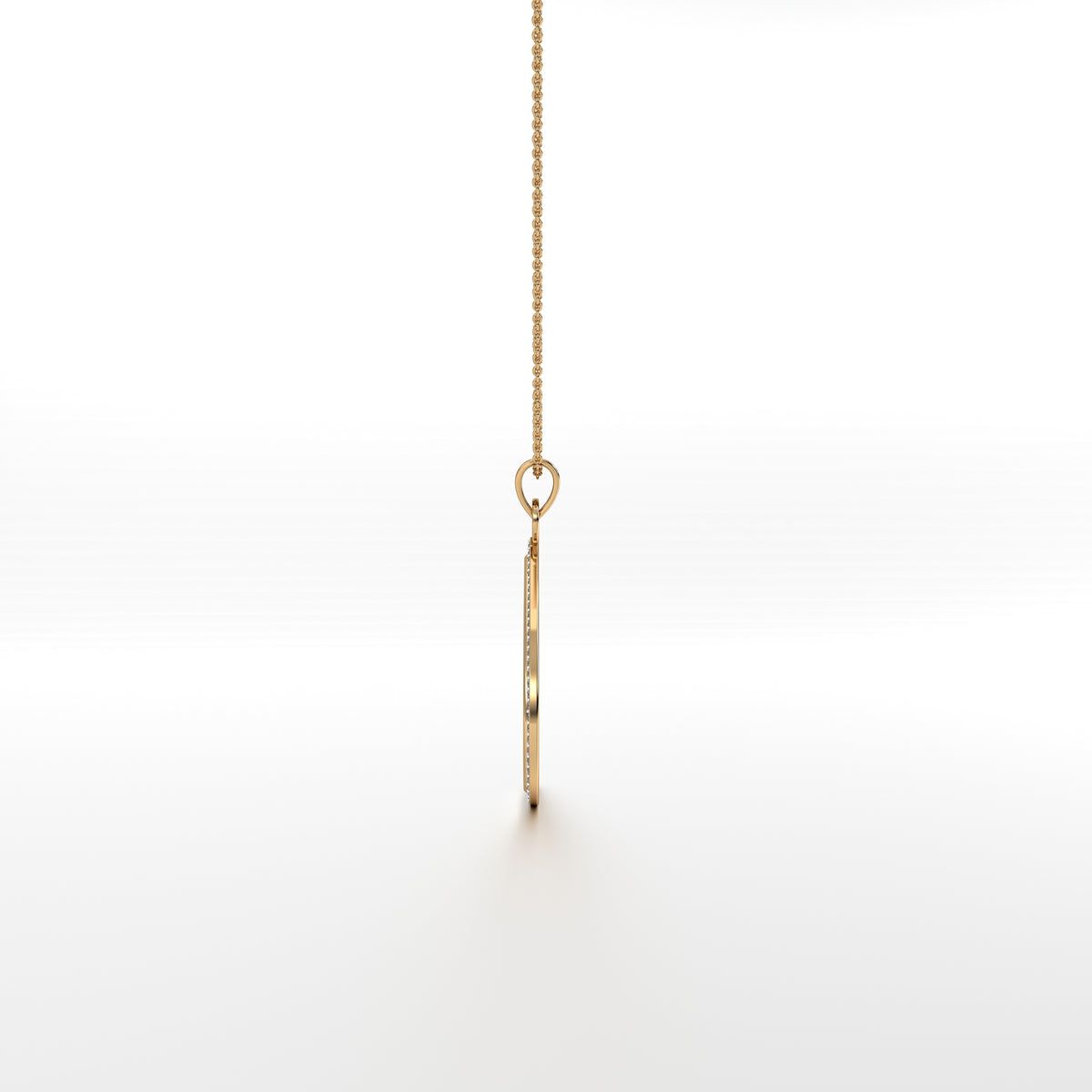 Parna Ganesha - Leaf Gold Pendant with Diamond Border
