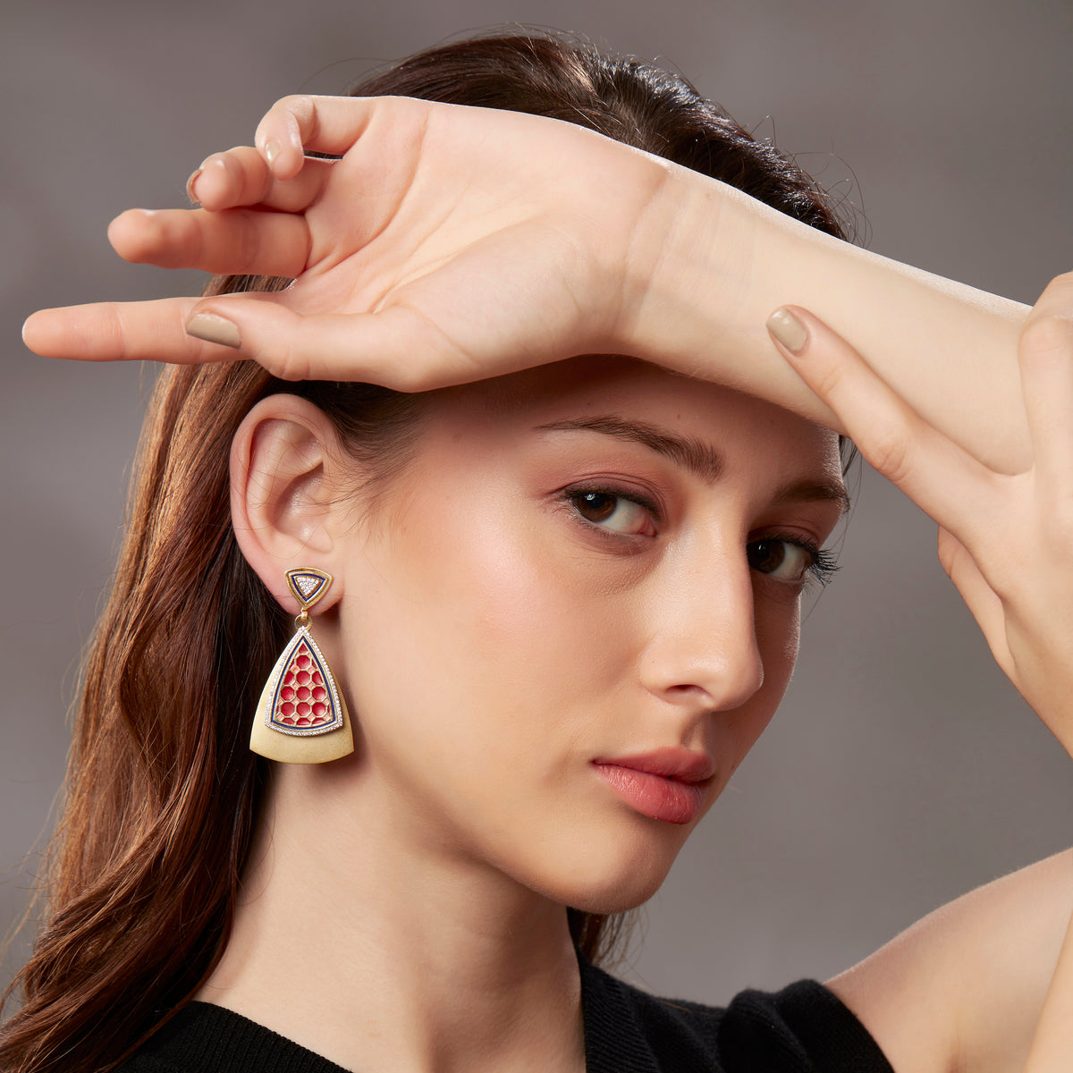 Gulsen Trillion Double Danglers Medium