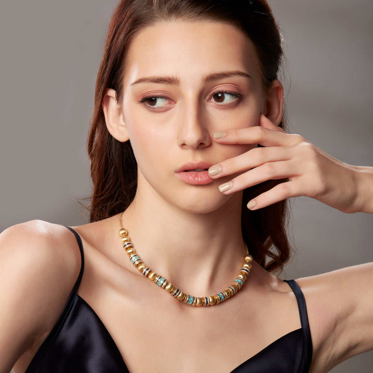Selina Barrel Bead Necklace Medium