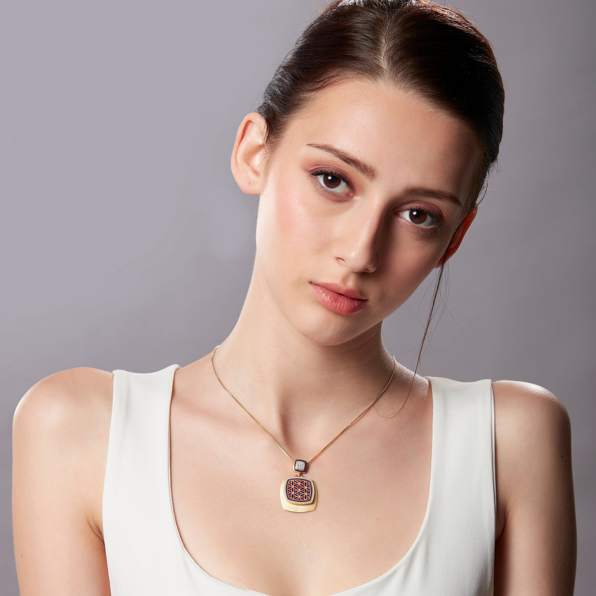Gulsen Cushion Double Dangler Pendant Large