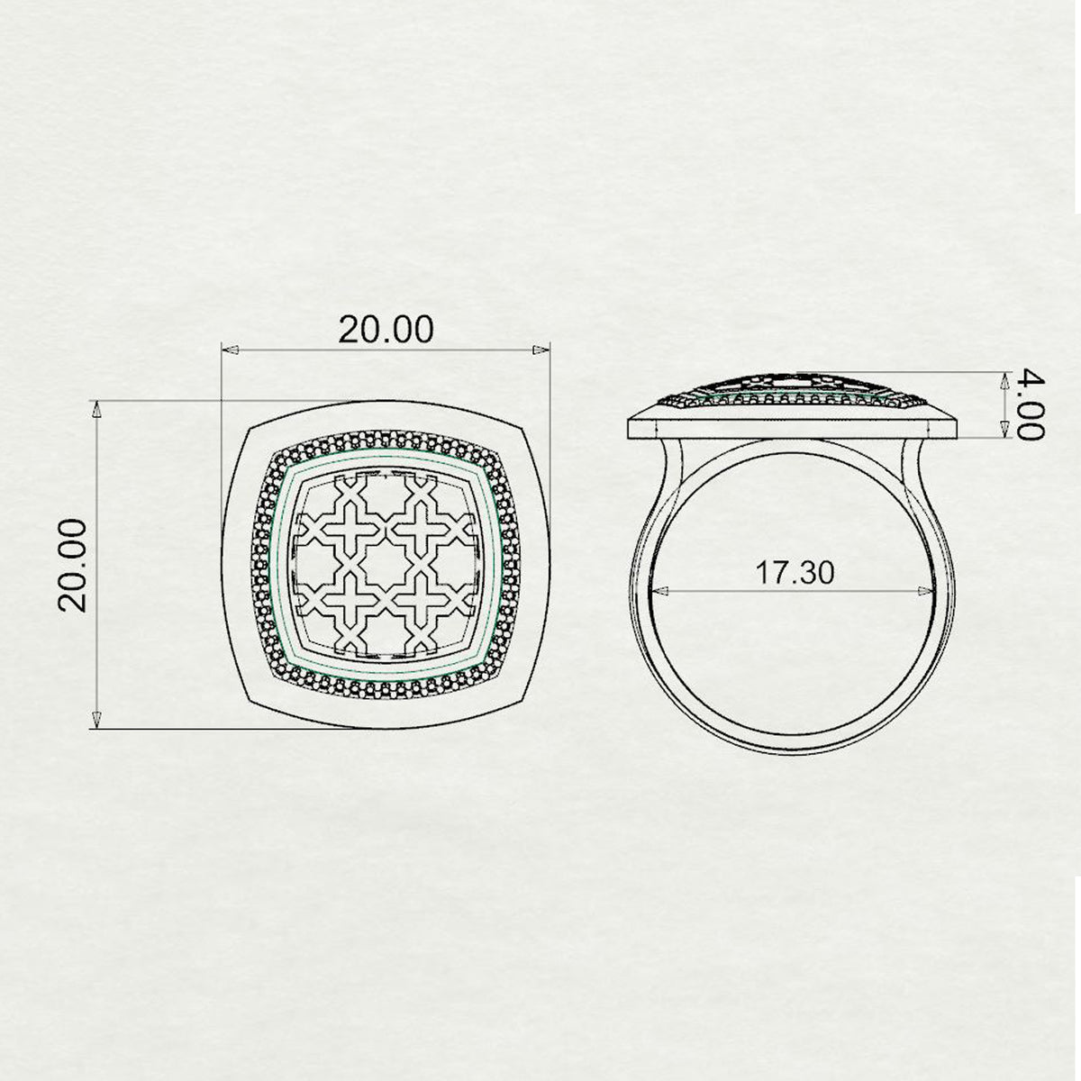 Aynur Cushion Signet Ring Medium