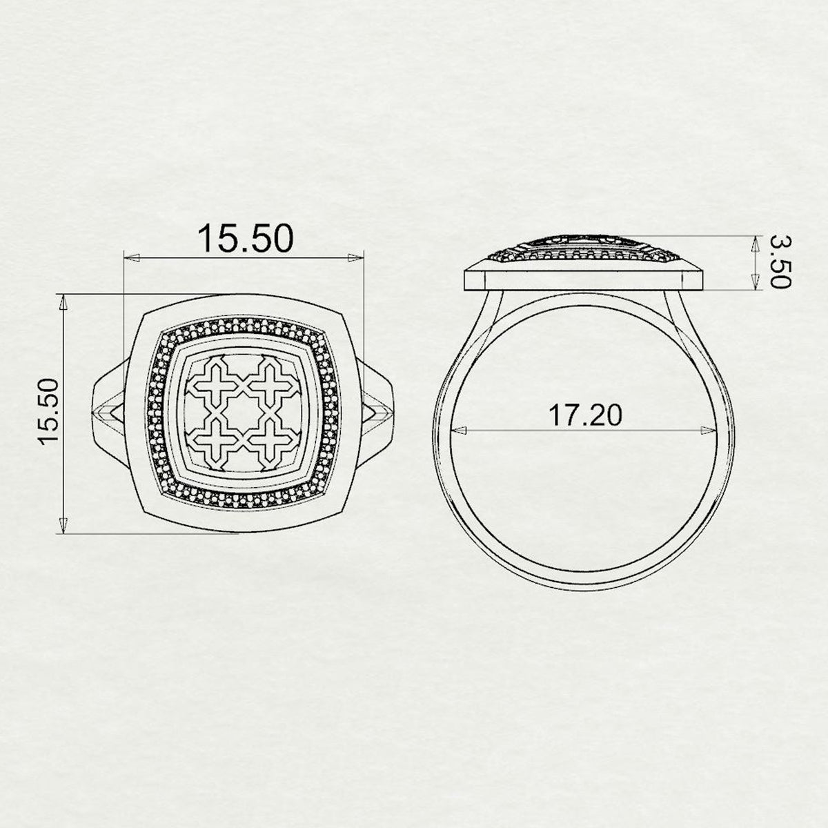 Aynur Cushion Signet Ring Small