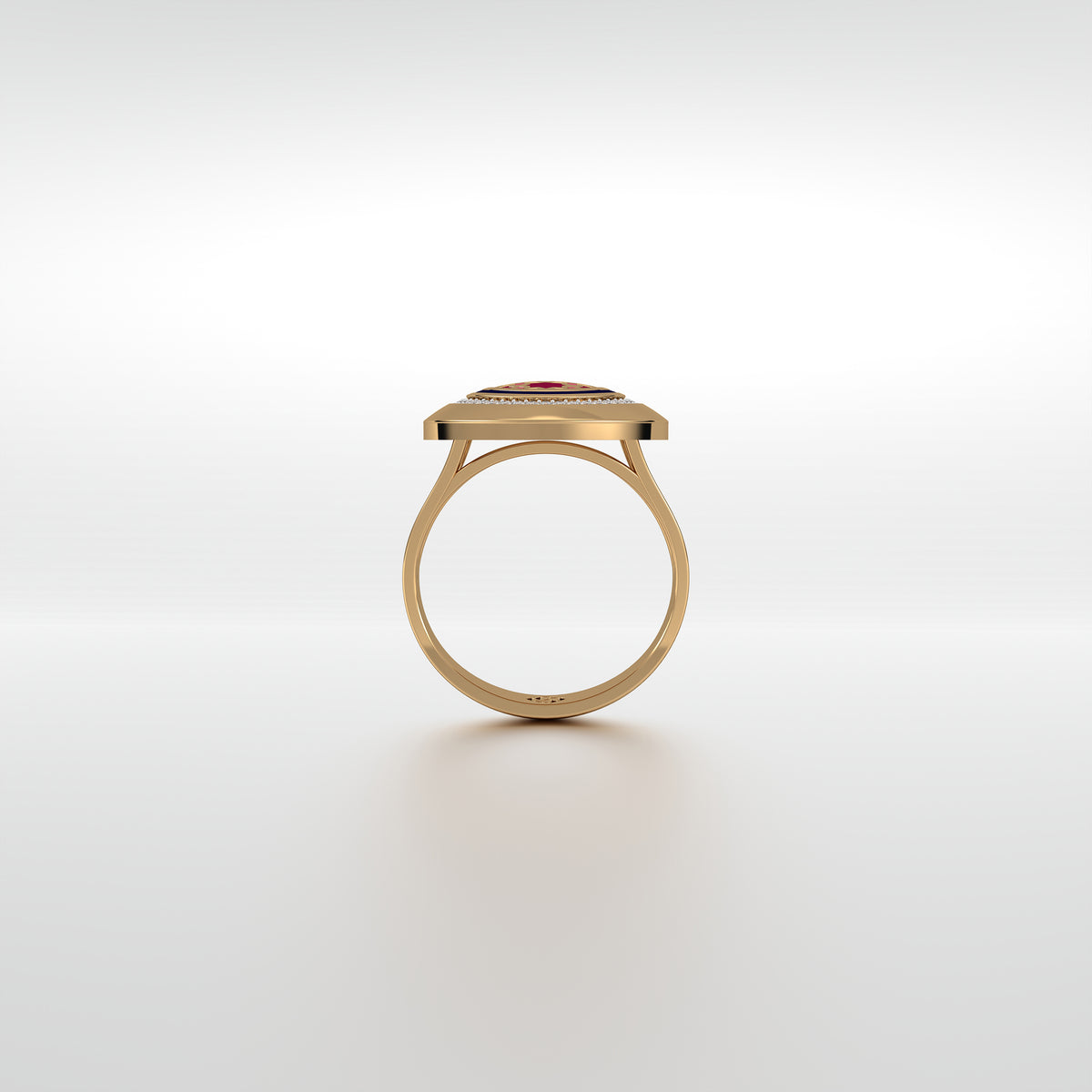 Aynur Vertical Oval Signet Ring Medium