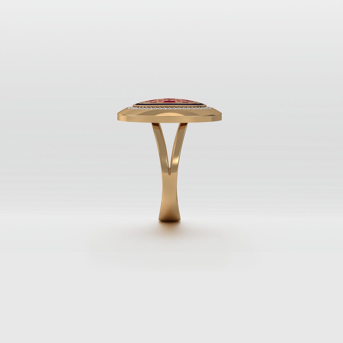 Aynur Vertical Oval Signet Ring Medium