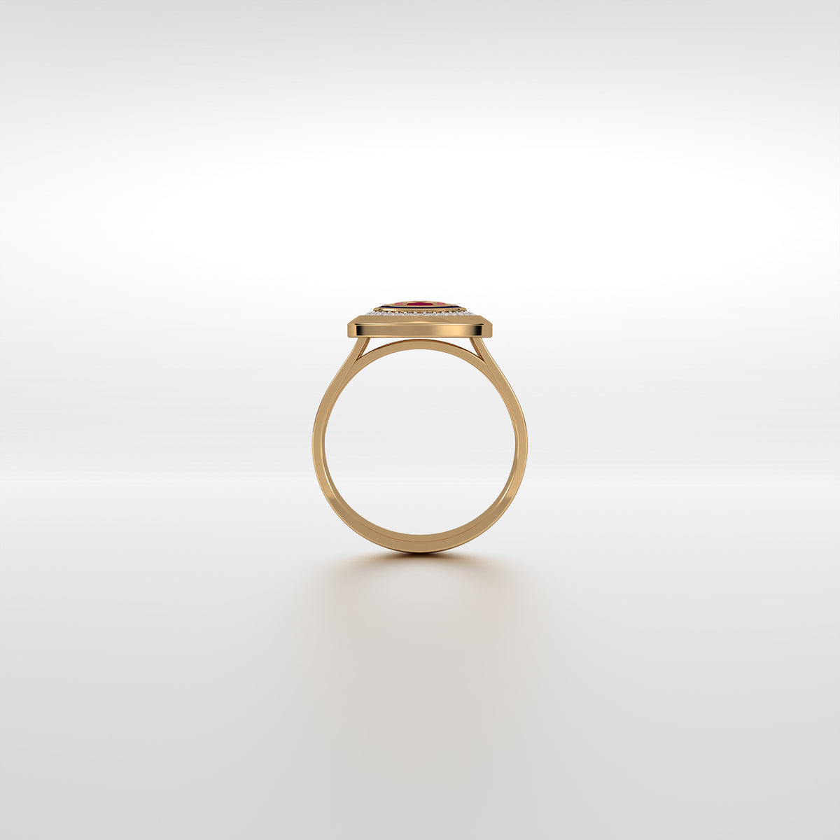 Aynur Vertical Oval Signet Ring Small