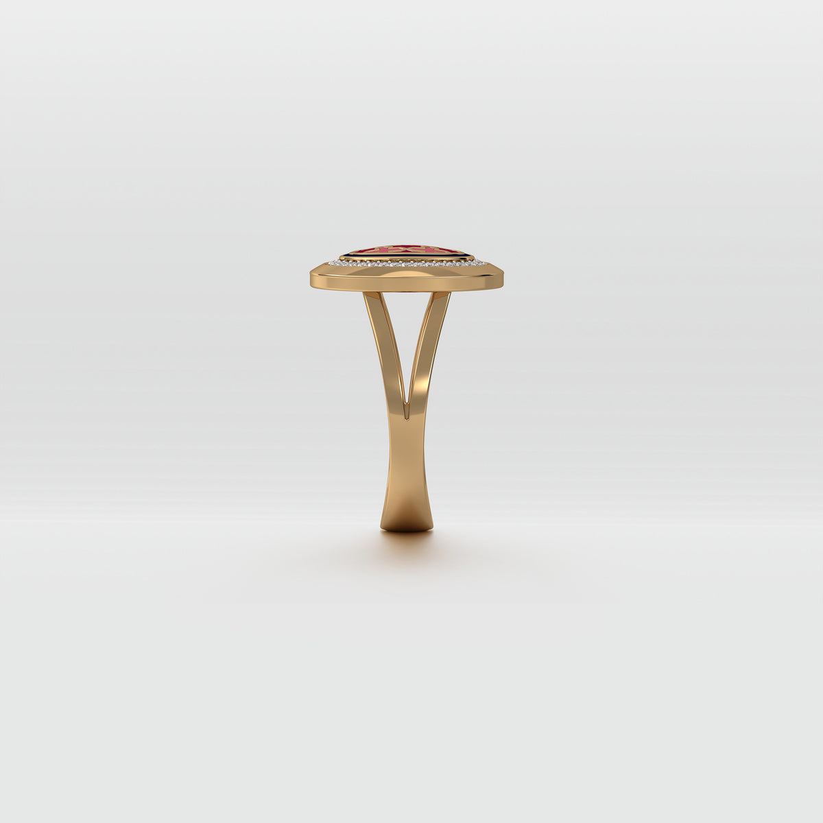 Aynur Vertical Oval Signet Ring Small