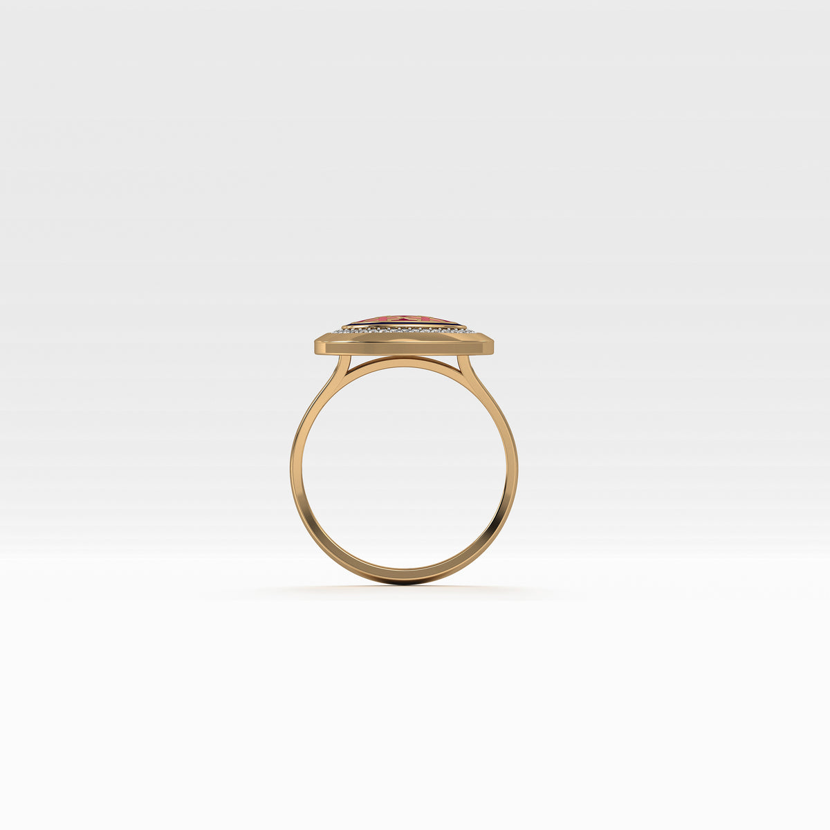 Aynur Horizontal Oval Signet Ring Small