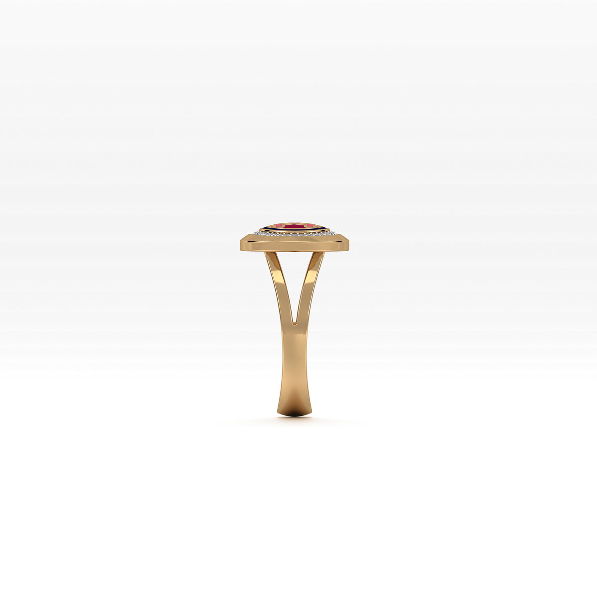 Aynur Horizontal Oval Signet Ring Small