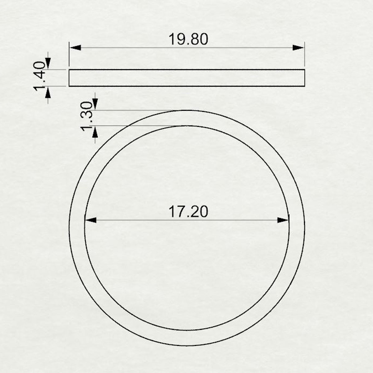 Single Line Plain Gold Ring Medium