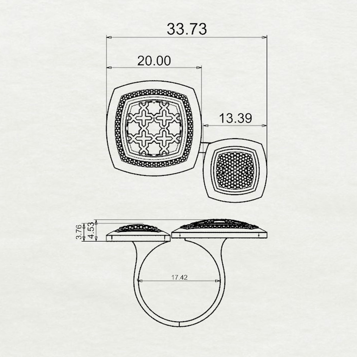 Omaira Cushion Double Ring Medium