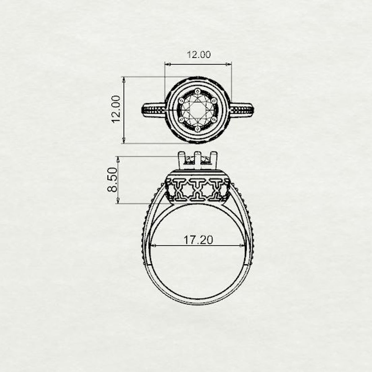 Amaan Curved Solitaire Ring Medium