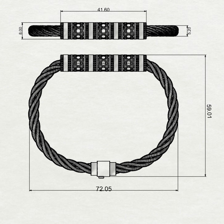 Azeem Triple block bullet chain bracelet