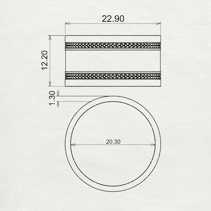 Aariz block double line ring