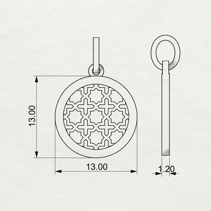 Abeer Round Filigree Coin Pendant