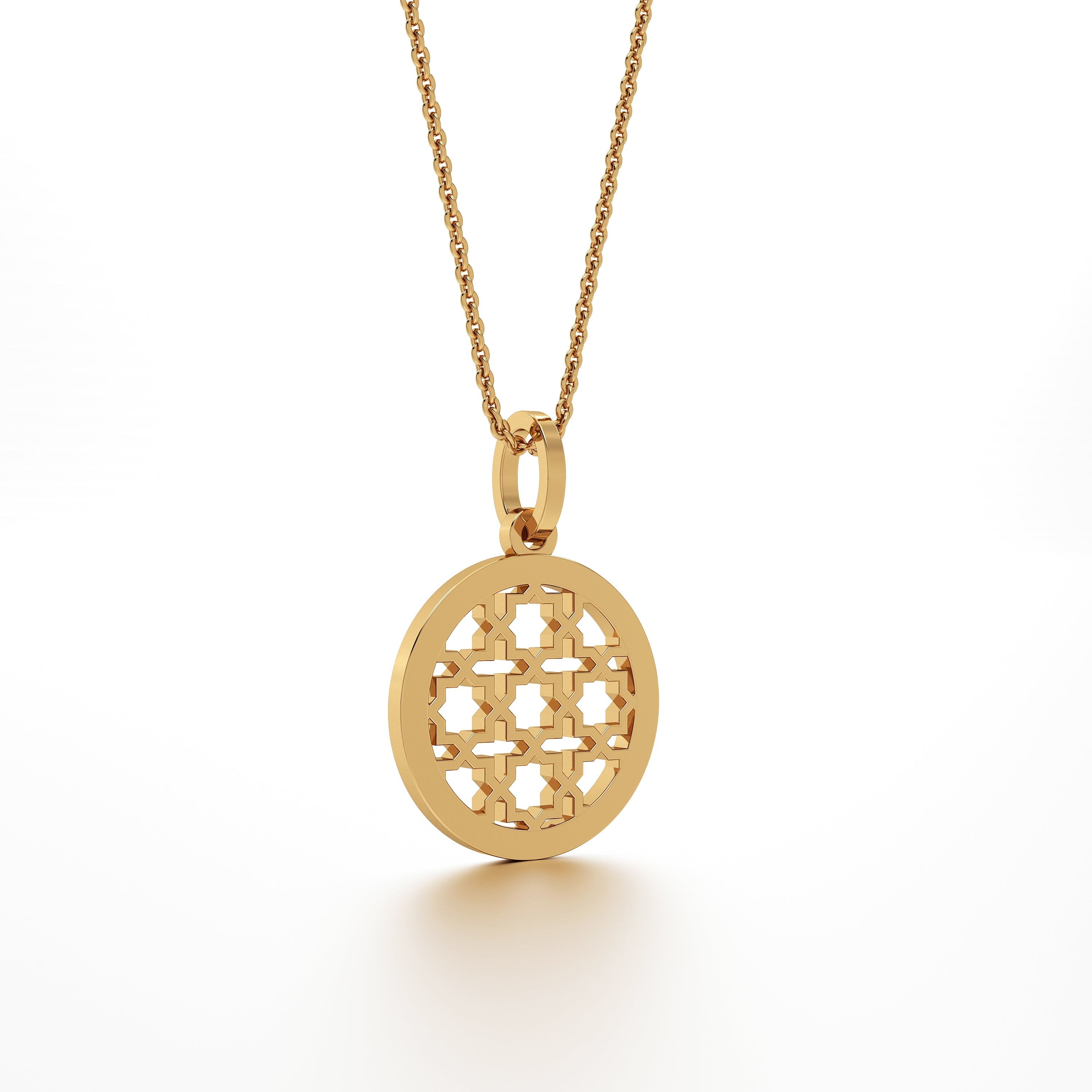 Abeer Round Filigree Coin Pendant