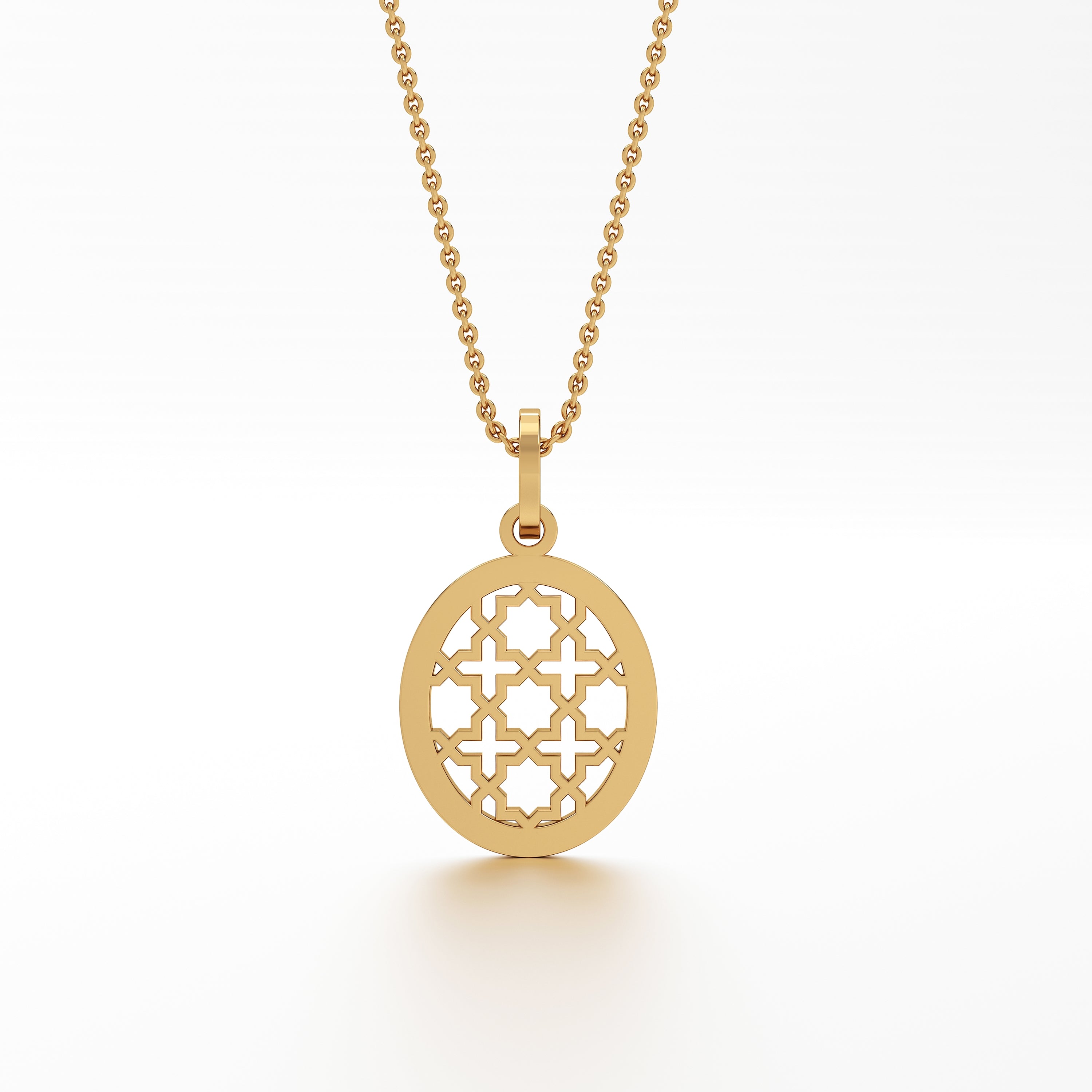 Abeer Oval Filigree Coin Pendant